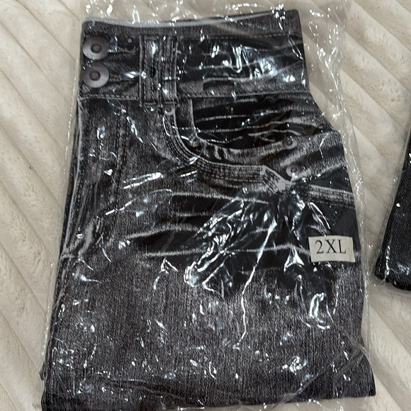 Blue Denim Tights and Black Denim Tights - Picture 4 of 6